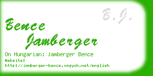 bence jamberger business card